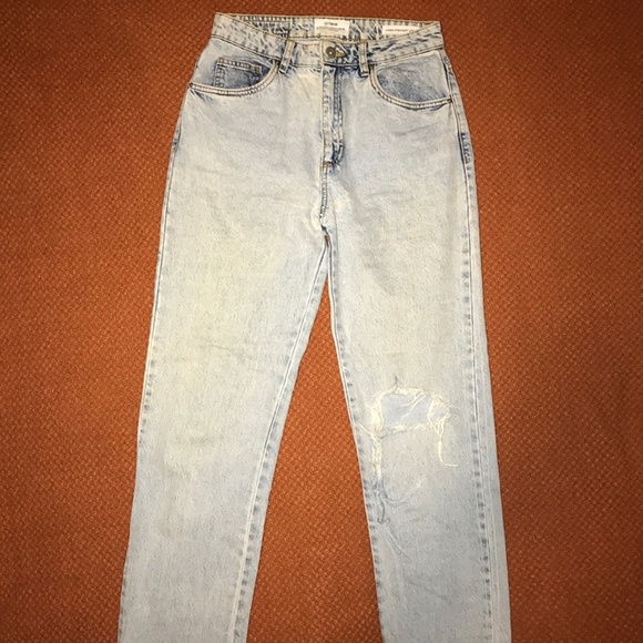 Cotton On Long Straight Leg Jeans "Ice Blue Rip" - Picture 2 of 5